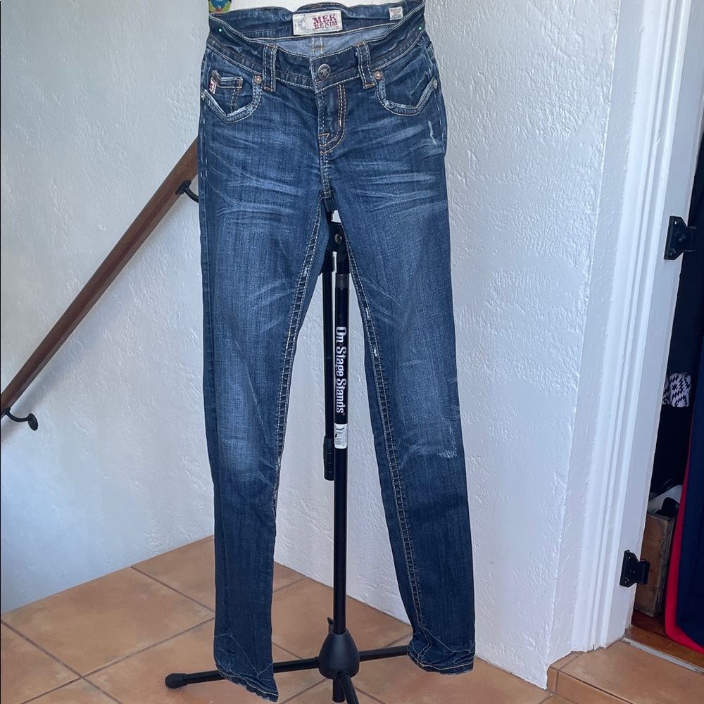 MEK Vintage Mazatlan Cigarette Miss Me Women's Blue Jeans 27/34